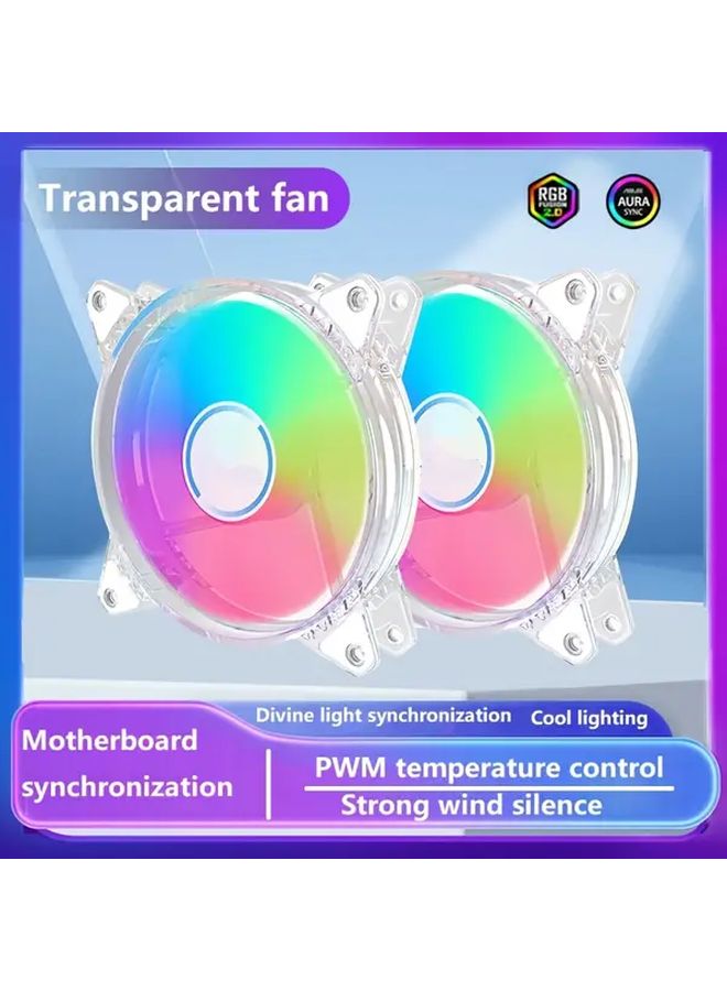 Transparent Frame ARGB PC Case Fan 4.72 Inch Silent Strong Wind Motherboard Sync - Image 1